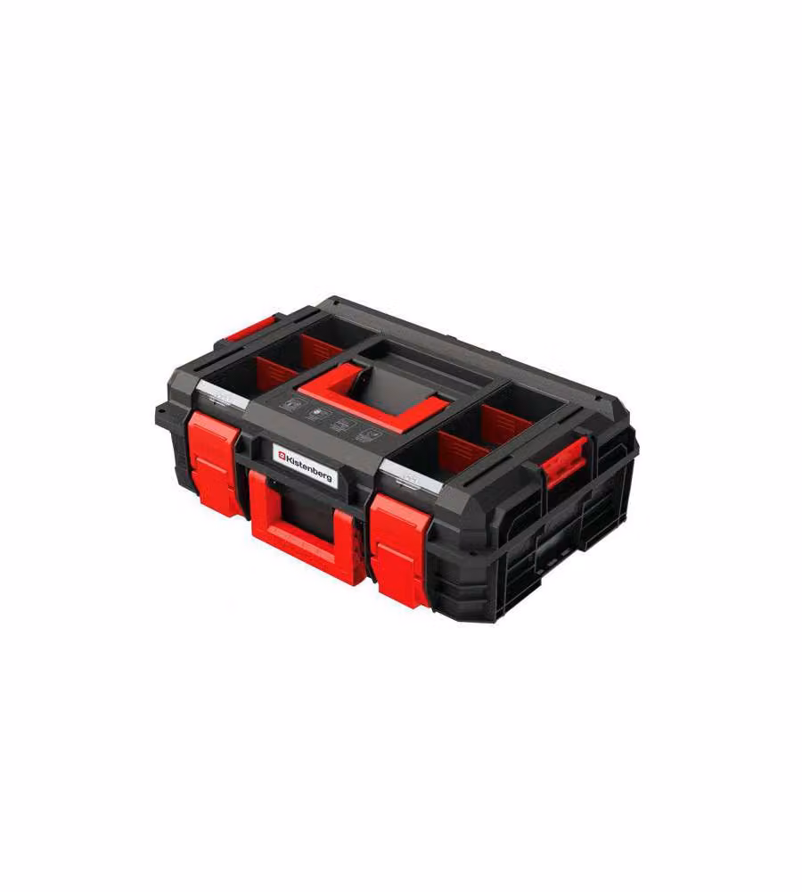 Cassetta portautensili Xblock Log Kistenberg nera con coperchio L/P/H: 54 x 38 x 19 cm