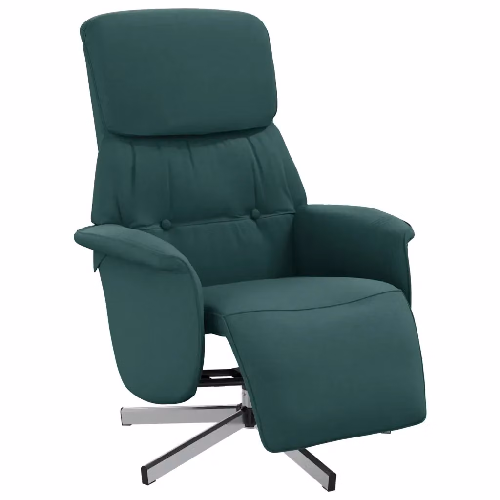Poltrona Reclinabile Relax vidaXL Verde con Poggiapiedi e Braccioli in Tessuto e Schiuma – 2