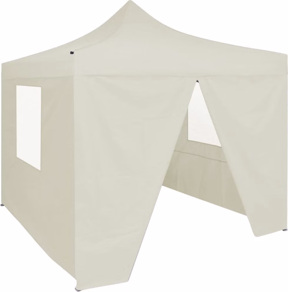 Maison Exclusive - Tenda da festa professionale pieghevole con 4 pareti laterali 2×2 m in acciaio color crema