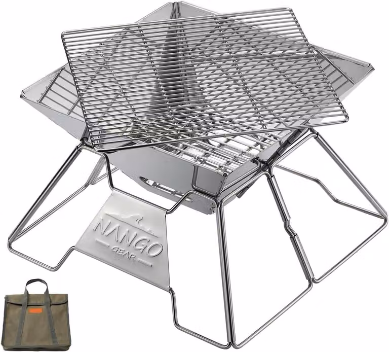 Griglia per barbecue a carbone, portatile, in acciaio inossidabile, ideale per falò, modello 111107 (MT-2)