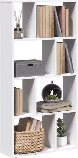 Libreria-Scaffale per Libri-Mobile di Stoccaggio Bianca 60x20x120 cm in Legno Massello