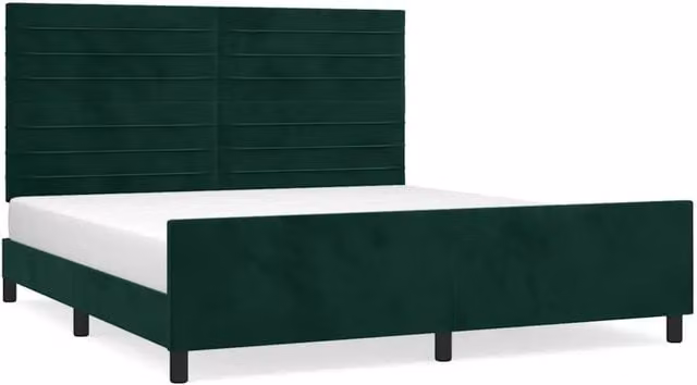 Letto matrimoniale | Letto per adulti | Giroletto senza Materasso Verde Scuro 160x200 cm in Velluto