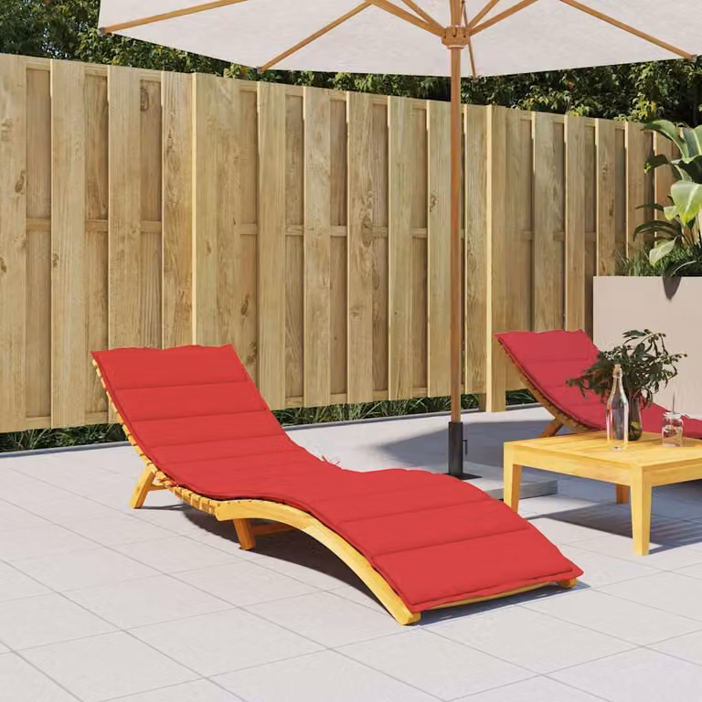 Cuscino per lettino vidaXL rosso in tessuto Oxford impermeabile e traspirante L: 200 cm, P: 50 cm, H: 3 cm