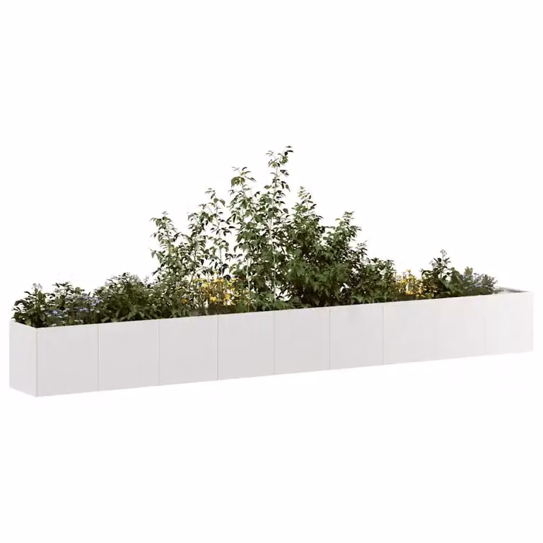 vidaXL Fioriera in Acciaio Inox Argento L: 360 cm, P: 40 cm, H: 40 cm