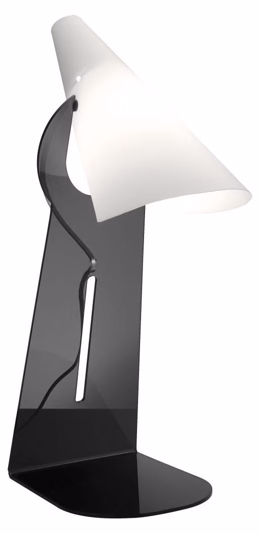 Lampada Da Scrivania Moderna Calle Polilux ® Fumè Materie Plastiche 1 Luce E14