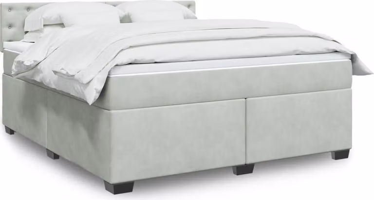 Maison Exclusive - Giroletto a Molle con Materasso Grigio Chiaro 180x200cm Velluto