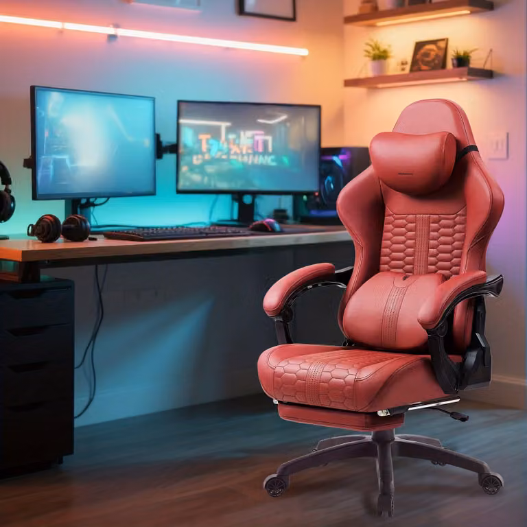 Sedia da gaming – sedia da ufficio ergonomica con supporto lombare, poggiapiedi regolabile e elevata capacità di carico