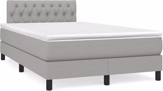 Letto Ibrido vidaXL con Materasso e Struttura in Legno di Pino, Grigio e Bianco, L/P/H: 120 x 200 x 88 cm