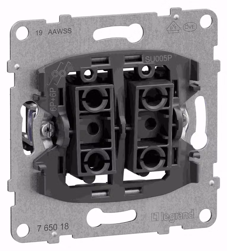 Legrand SEANO inserto 765018 Pulsante doppio con 2 contatti in scambio 10A 5 (765018)