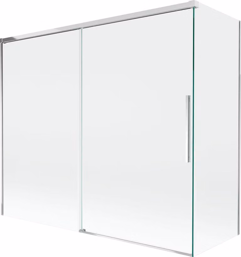 Mexen Rox paravento da vasca 2 ante a scomparsa 180 + 90 x 150 cm, trasparente, cromo - 8C9-180-090-01-00