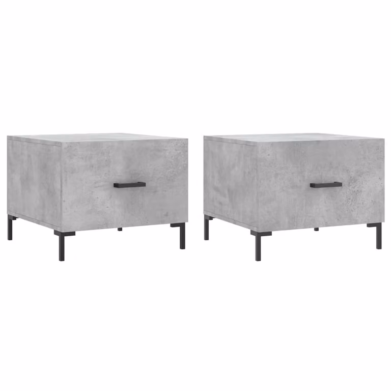 Tavolini Salotto 2pz Grigio Cemento 50x50x40 Legno Multistrato