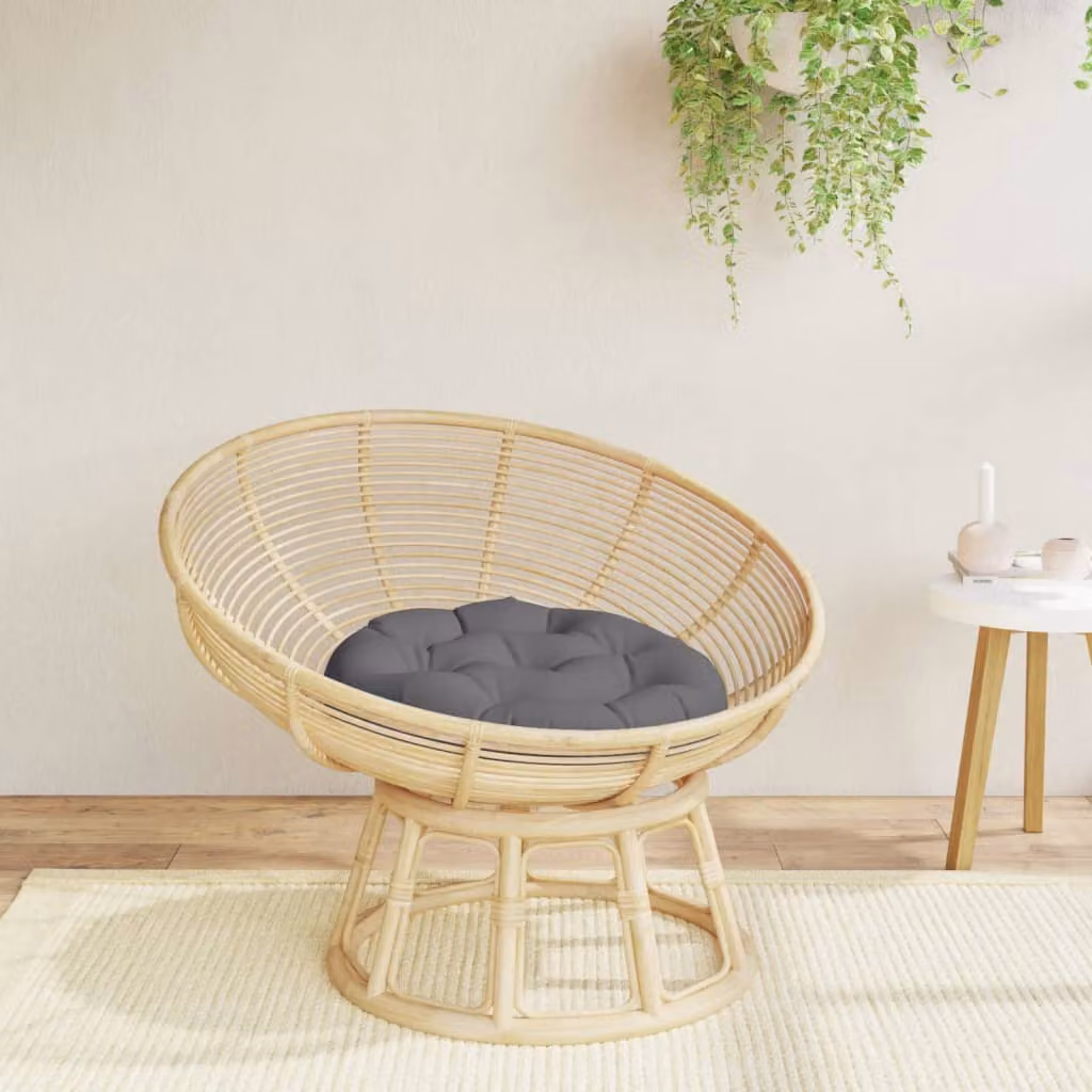 vidaXL Cuscino Rotondo Antracite in Poliestere Traspirante e Idrorepellente Ø 60 x H 11 cm