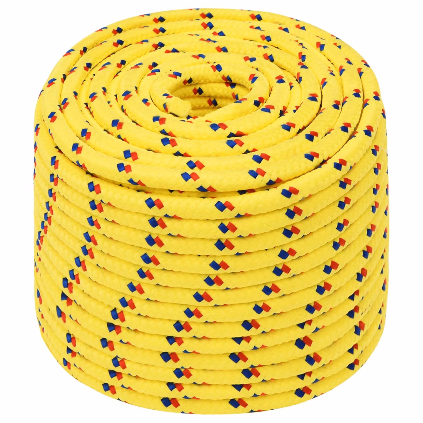 Corda multiuso vidaXL in plastica gialla da 14 mm con 250 m di lunghezza e carico massimo di 1275 kg