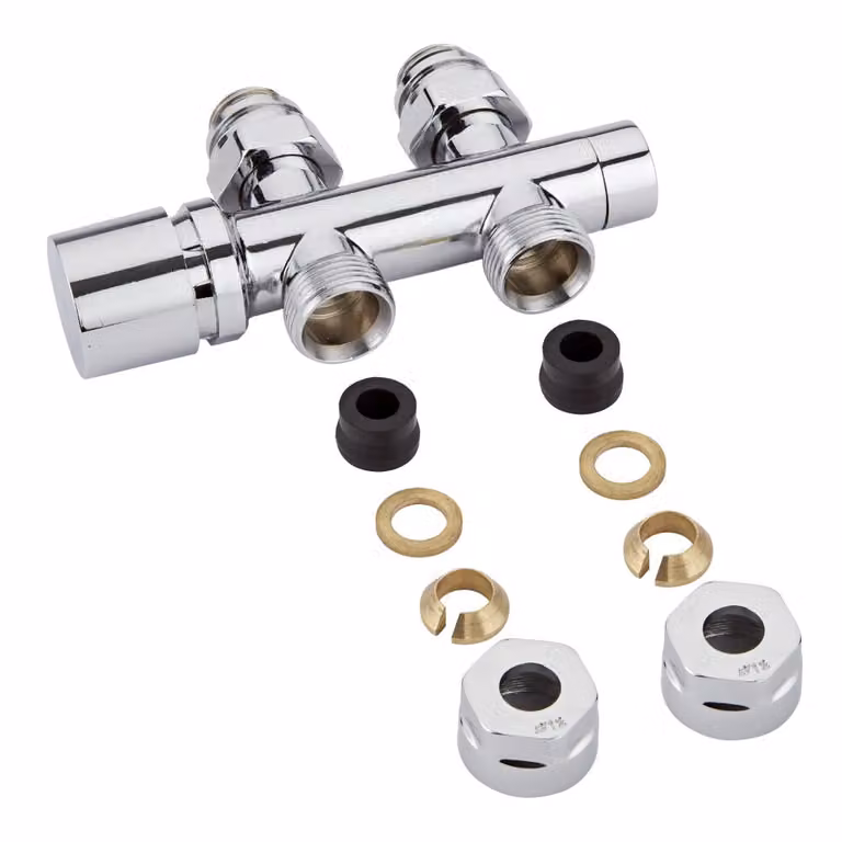 Valvole Diritte per Radiatori con Adattatori Ø12mm Rame