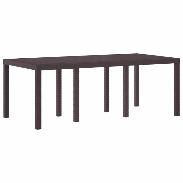 vidaXL Tavolo da giardino rettangolare in polyrattan marrone L: 200 cm, P: 100 cm, H: 73 cm