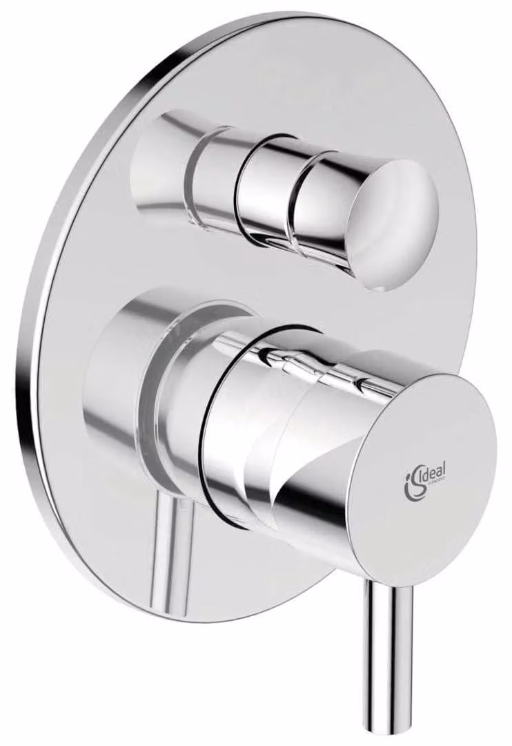 Miscelatore monocomando per bagno/doccia, cromo, da montare a parete, con un foro