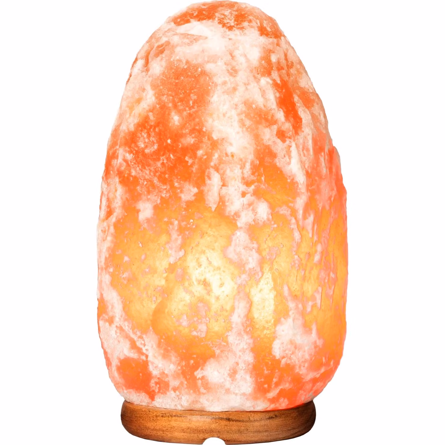 DICTROLUX Lampada da tavolo in sale rosa dell'Himalaya dimmerabile con base in legno, H: 24 cm, Diametro: 17 cm