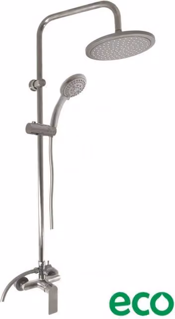 Colonna doccia NIL in metallo lucido ottone grigio H. 116 cm