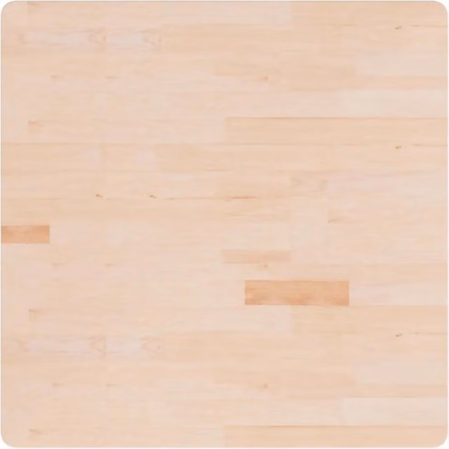 Piano per tavolo quadrato in legno massello di rovere non trattato vidaXL L/P: 90 x 90 cm, H: 2,5 cm, colore marrone/beige