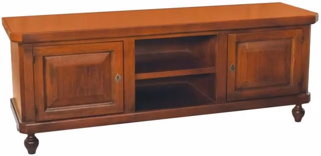 Porta TV in legno stile arte povera con 2 ante color noce Bassano di Mobili 2G L: 150 cm, P: 43 cm, H: 56 cm – 2