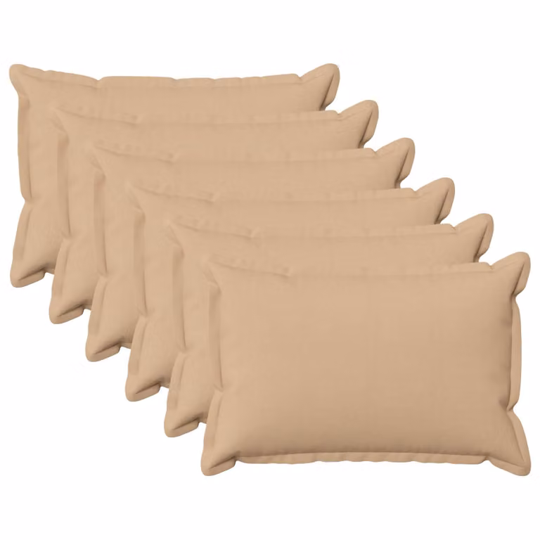 Set di 6 federe vidaXL HOUTEN color beige, L 50 cm x P 75 cm