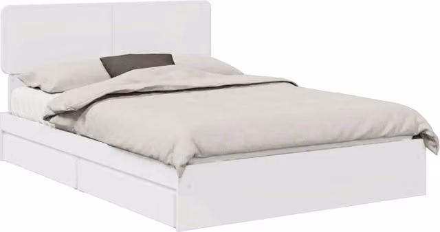 Letto matrimoniale | Letto per adulti | Letto con Contenitore Bianco 140 x 200 cm Legno multistrato