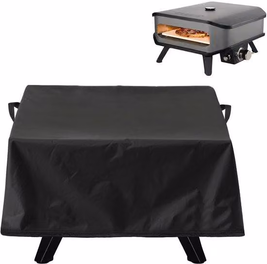 Copertura nera per forno per pizza in tessuto Oxford 420D, 17 pollici, 62x62x28 cm