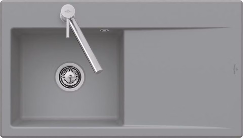 V&B lavello a filo Subway Style 50 Flat a destra, fossile CeramicPlus