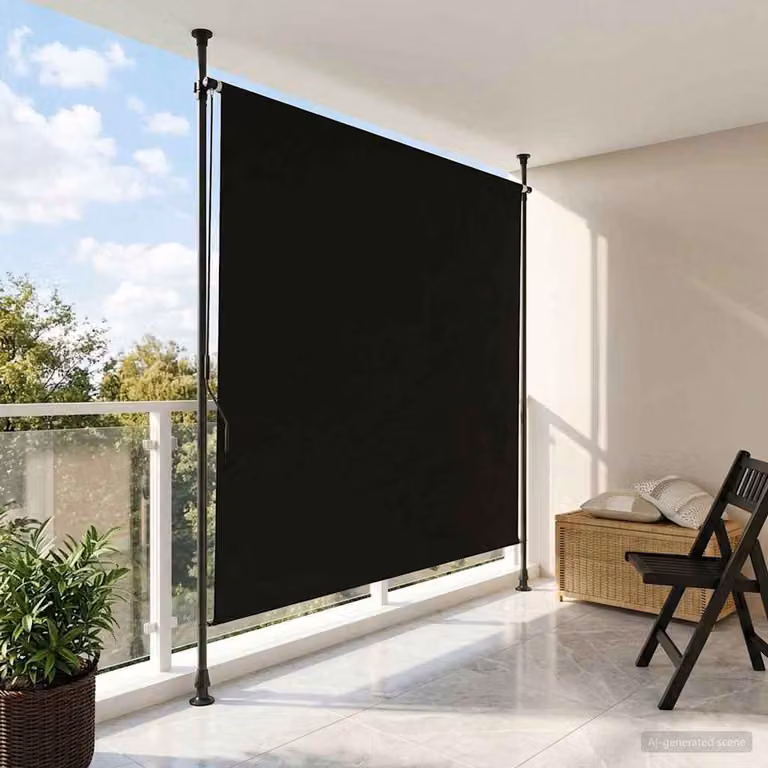 vidaXL Tenda a Rullo Esterna in Poliestere e Alluminio, Nero, L 100 cm x H 275 cm