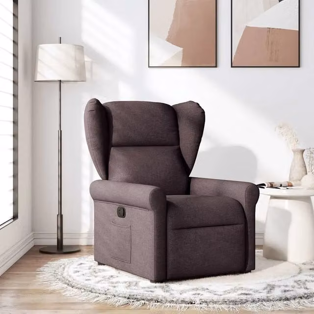 Poltrona Reclinabile Marrone Scuro in Tessuto 4015661