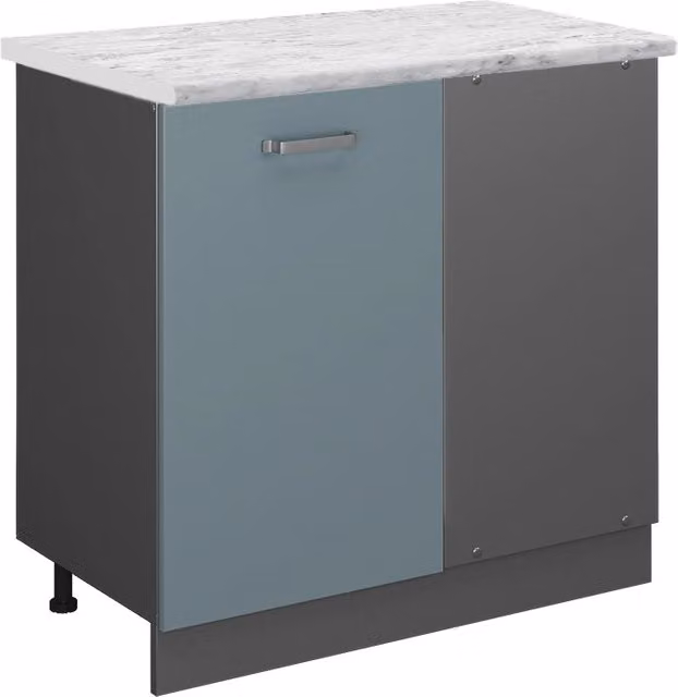 Mobile ad angolo cucina R-Line Grigio-blu/Antracite 86 cm PL Marmo Vicco