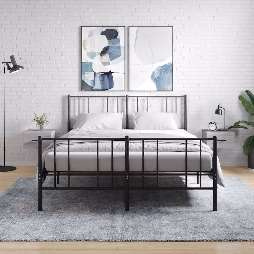 Set di 2 comodini da muro vidaXL in legno color Grigio Sonoma, L 35 cm x P 35 cm x H 20 cm