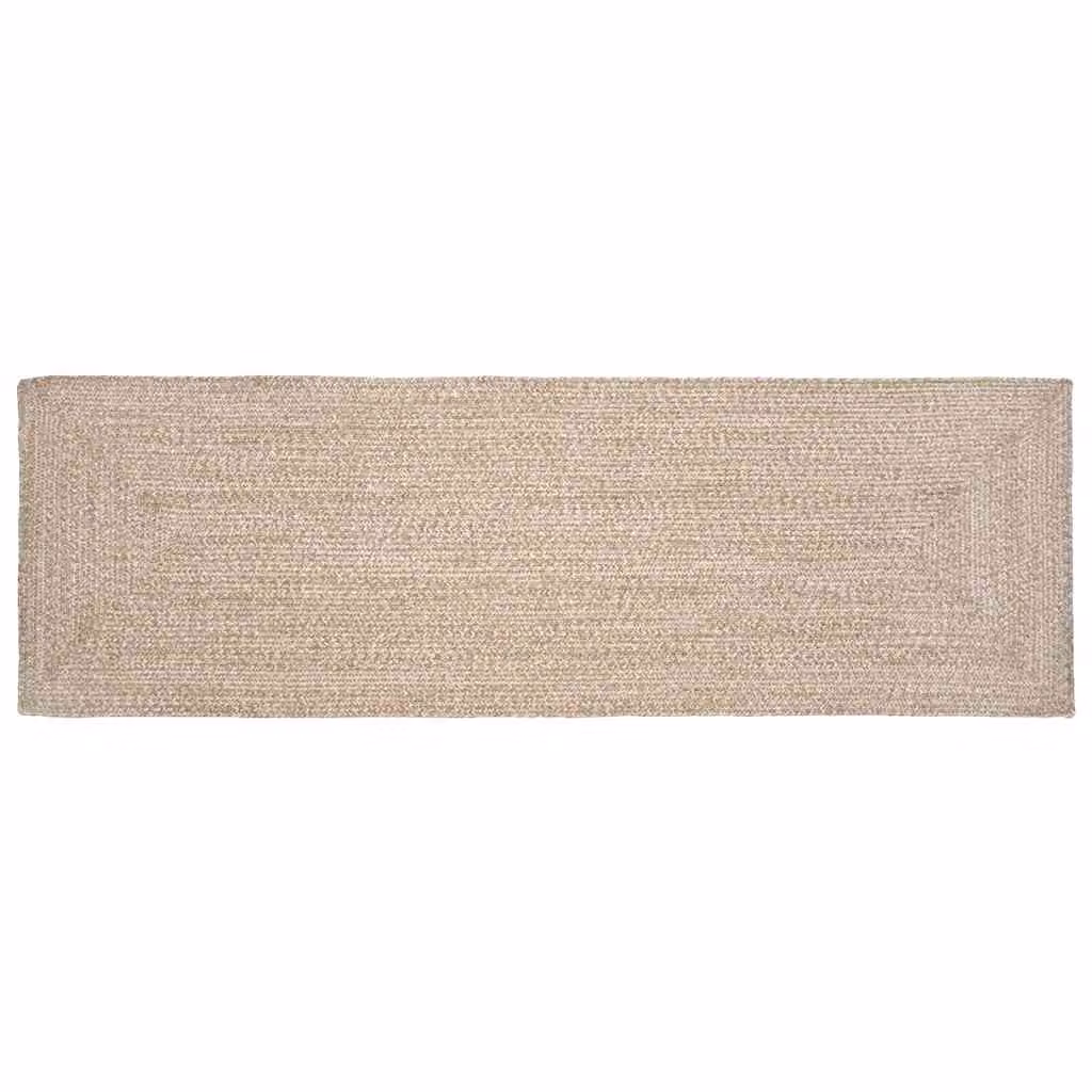 Tappeto da area moderno vidaXL in juta, rettangolare, colori bianco, beige e marrone, L 80 cm x P 200 cm