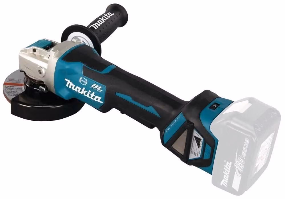 Makita DGA519Z Smerigliatrice Angolare 18V con Motore Brushless, Sistema X-Lock, Velocità Regolabile 3000-8500 rpm, Freno Elettrico Antiriavvio e Impugnatura AVT, Colore Nero e Blu – 2
