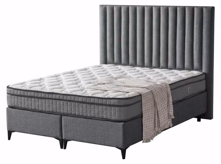 Letto imbottito grigio camera da letto, letti contenitore, mobili