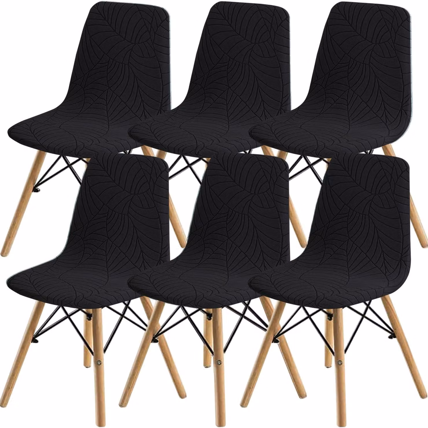 Set di 2/4/6 sedie da pranzo - Sedie moderne, colore nero