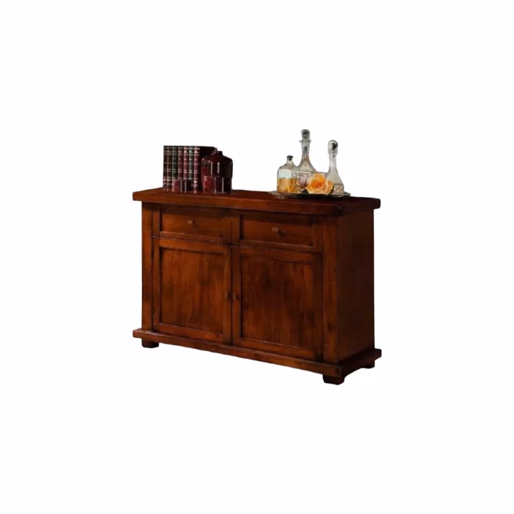 Madia credenza moderna in legno massello Mobili 2G colore marrone opaco L: 120 cm, P: 45 cm, H: 83 cm – 5