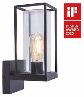 Lutec Design applique da esterno Flair antracite IP44 max. 40W E27 verticale