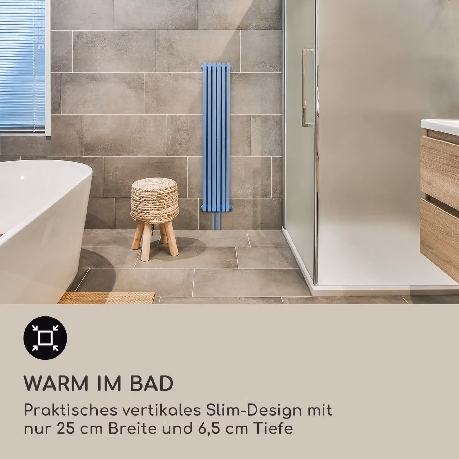 Radiatore ad acqua calda - Radiatore asciugamani - Asciugamani elettrico - Radiatore da bagno - Radiatore a parete verticale - 365 W