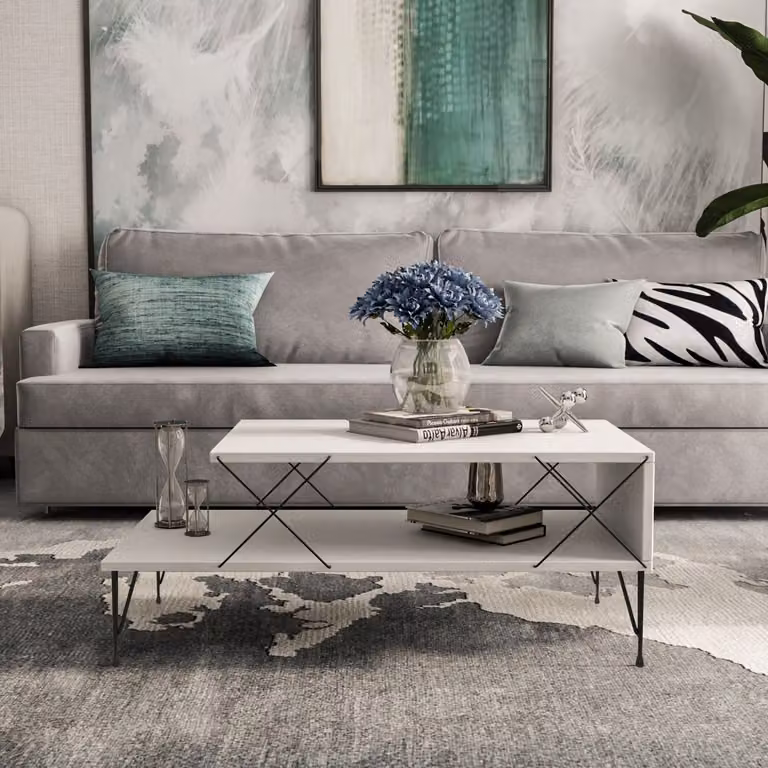 Skye Decor, Loire - Bianco, Tavolini da salotto, Bianco, 100 x 40 x 50 cm