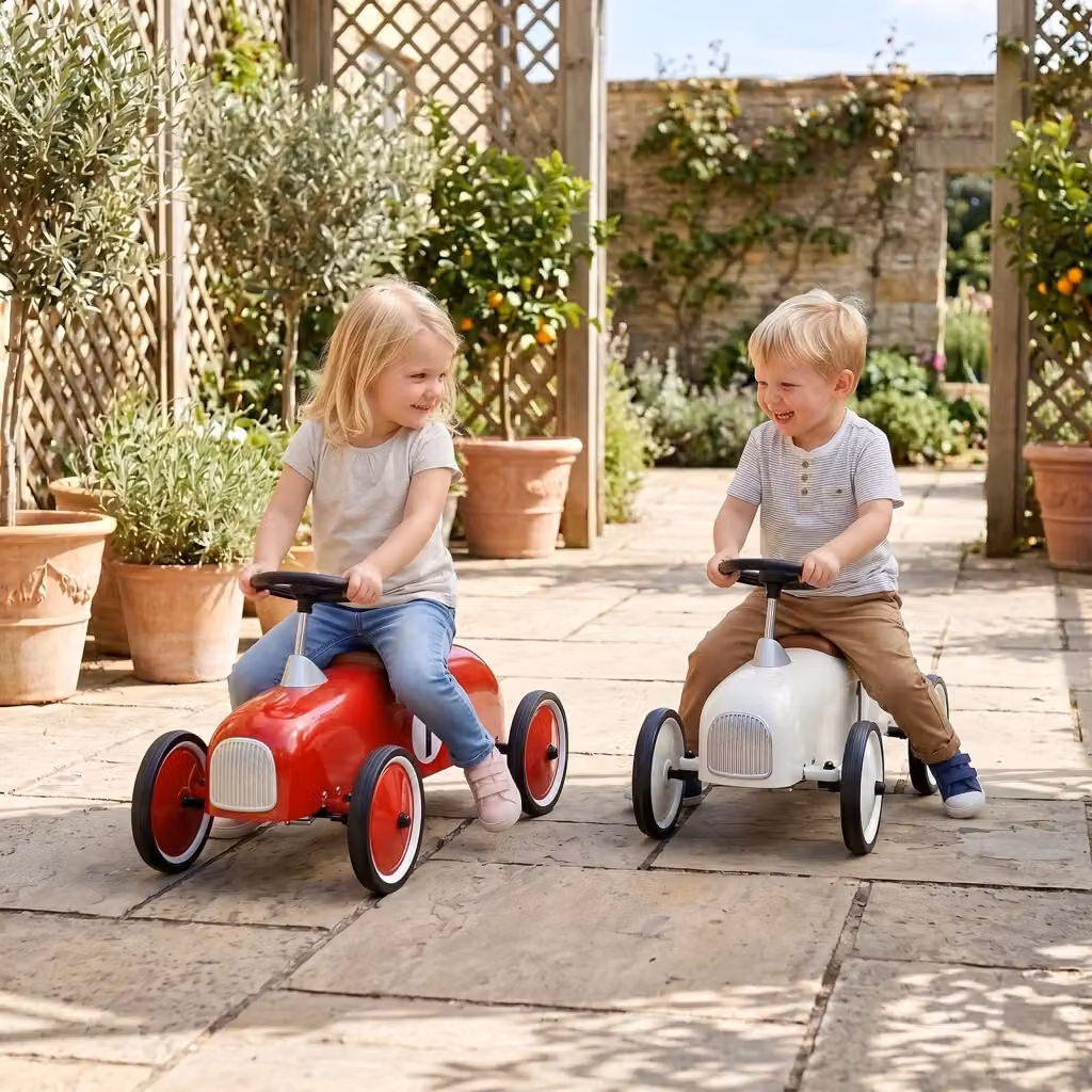 Macchina da corsa cavalcabile per bambini dai 18 mesi in su con sedile ergonomico e ruote silenziose, modello leggero e portatile in metallo, colore Rosso – 2