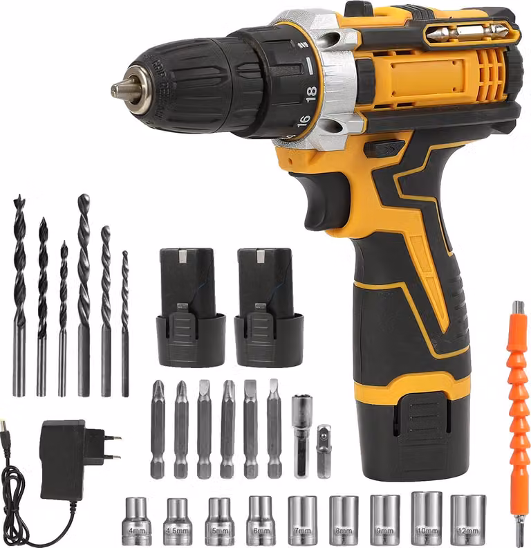 Avvitatore a batteria, coppia 50 Nm, regolazione a due velocità, set di 2 batterie