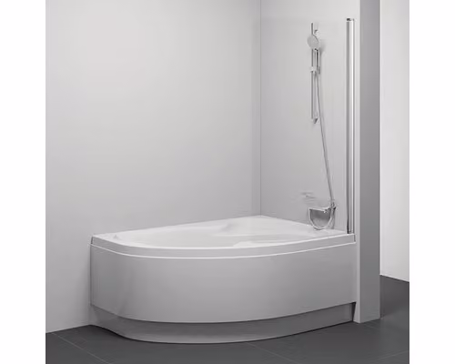 Schermo per vasca da bagno RAVAK CVSK1 ROSA 140/150 R luminoso+trasparente