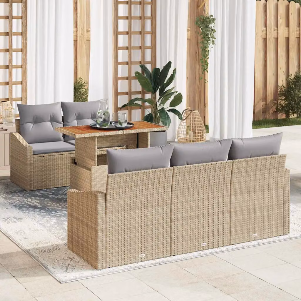 Set da pranzo da giardino moderno vidaXL in legno di acacia con piano ribaltabile beige e grigio – 1