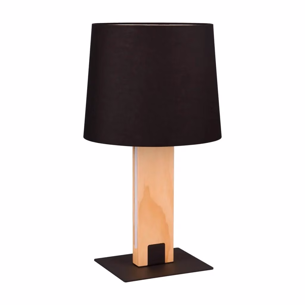 Lampada da tavolo LÚZETE Roxana con base in legno e metallo, luce LED dimmabile warm white, colore nero e legno – 2
