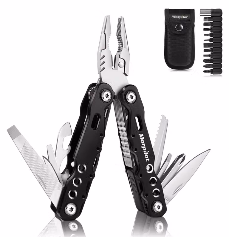 Pinza multifunzione - 25 in 1 - Acciaio inossidabile - Con set di punte