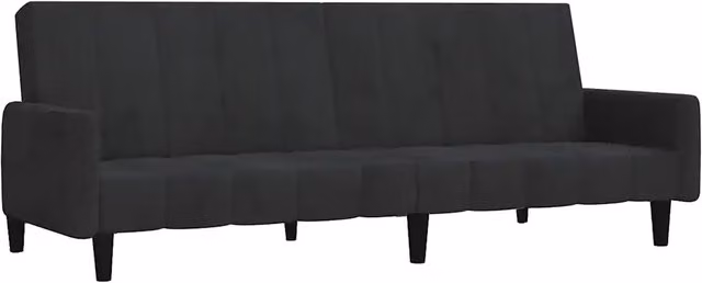 Divano letto | Sof¨¤ letto | Letto singolo a 2 Posti Nero in Velluto