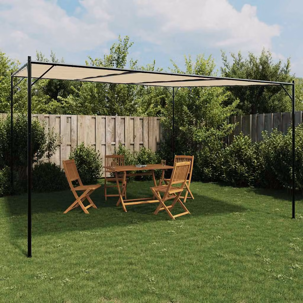 vidaXL Gazebo Beige in Acciaio e Poliestere L: 400 cm, P: 400 cm, H: 267 cm – 1