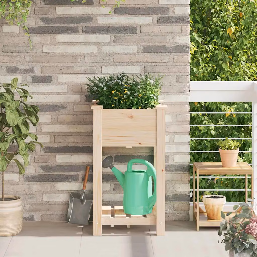 vidaXL Vaso da giardino beige L/P/H: 45 x 45 x 76,5 cm