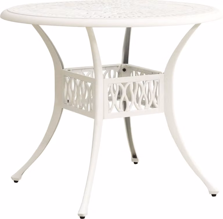 Tavolo da giardino in fusione di alluminio 90 x 74 x 90 cm Bianco